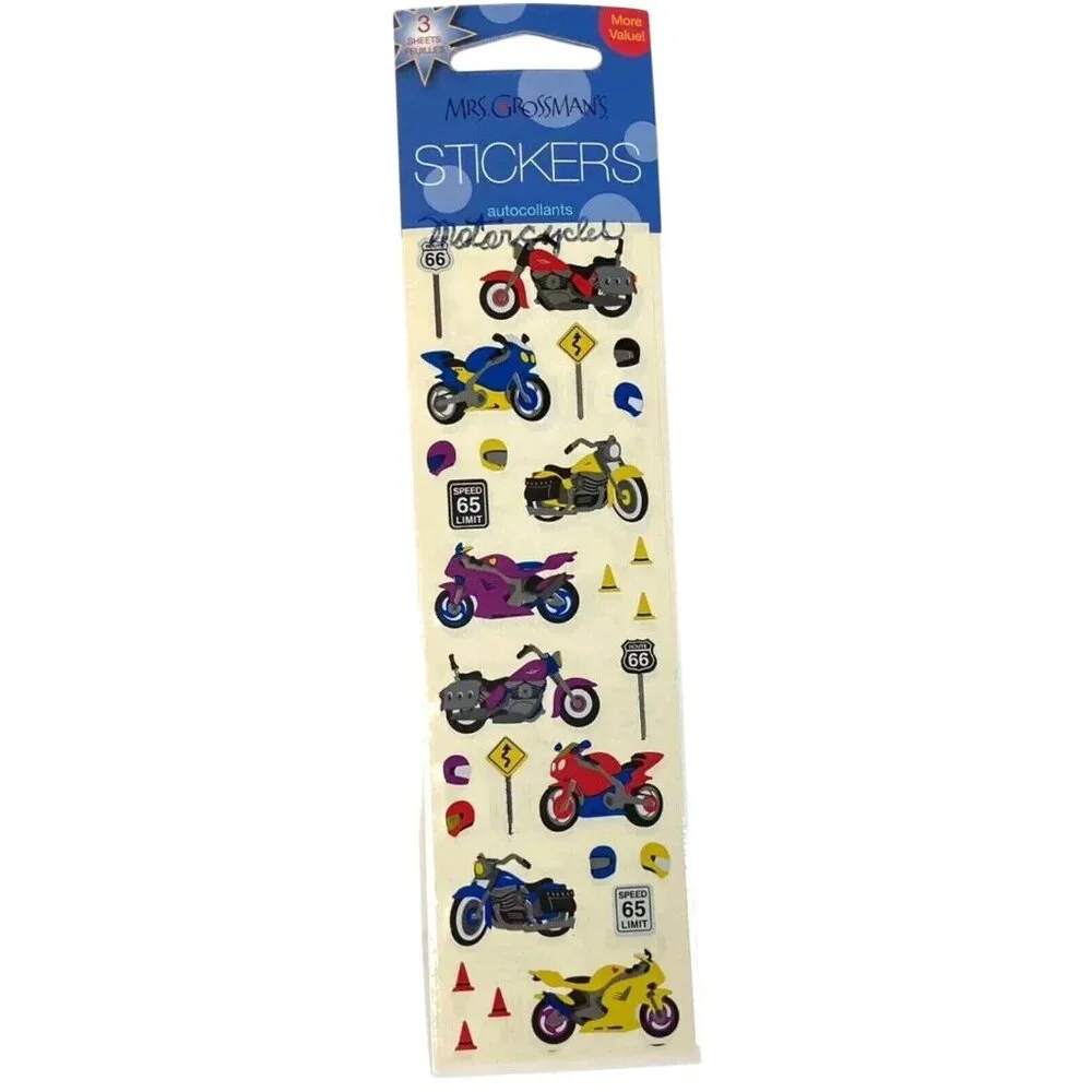 Mrs Grossmans Stickers Lot Animals Nature Firetruck Motorcycle Grad Vtg Y2K NOS